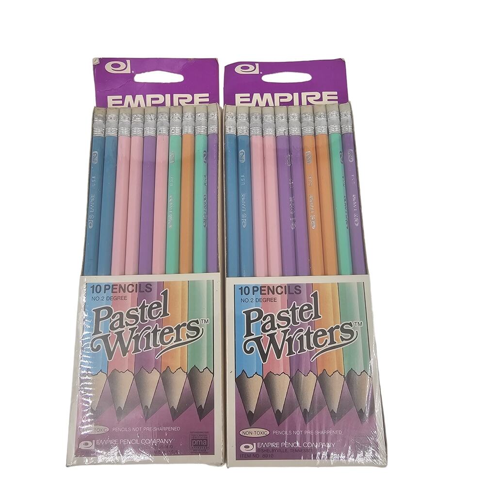 Vintage 80s Collectible Pastel Writers No 2 Pencils SEALED DEADSTOCK (20 total)